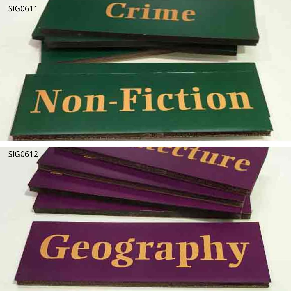 SIGN, Library Or Bookshop - Purple 25 x 8cm or SIG0612 - SIGN, Library Or Bookshop - Green 25 x 8cm